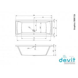 Акриловая ванна Devit Graphics 18081126 180х80 см