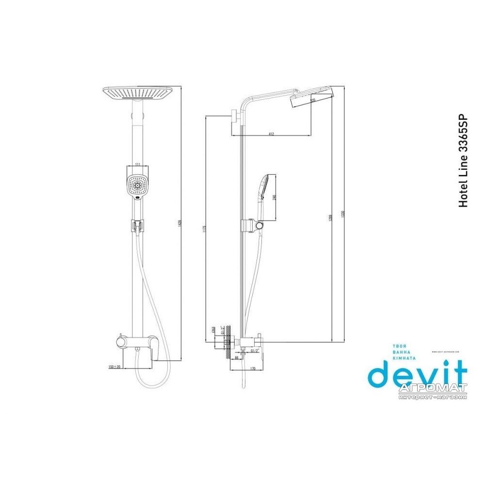 Душевая система Devit Hotel Line 3365SP