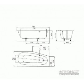 Стальная ванна Kaldewei Mini 224800010001 157x75 см левая