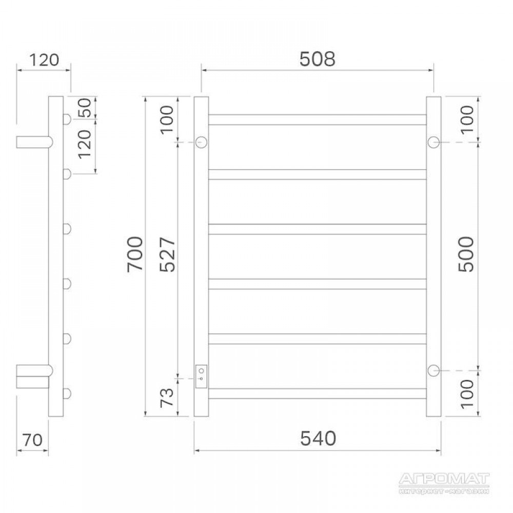 Полотенцесушитель Pax Elliot 3706-1 электрический