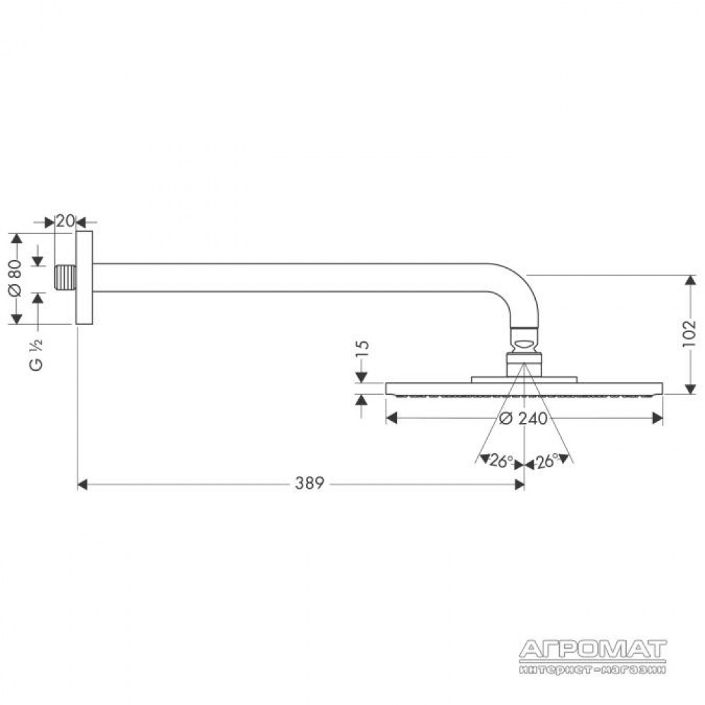 Верхний душ Hansgrohe Raindance S 27474000