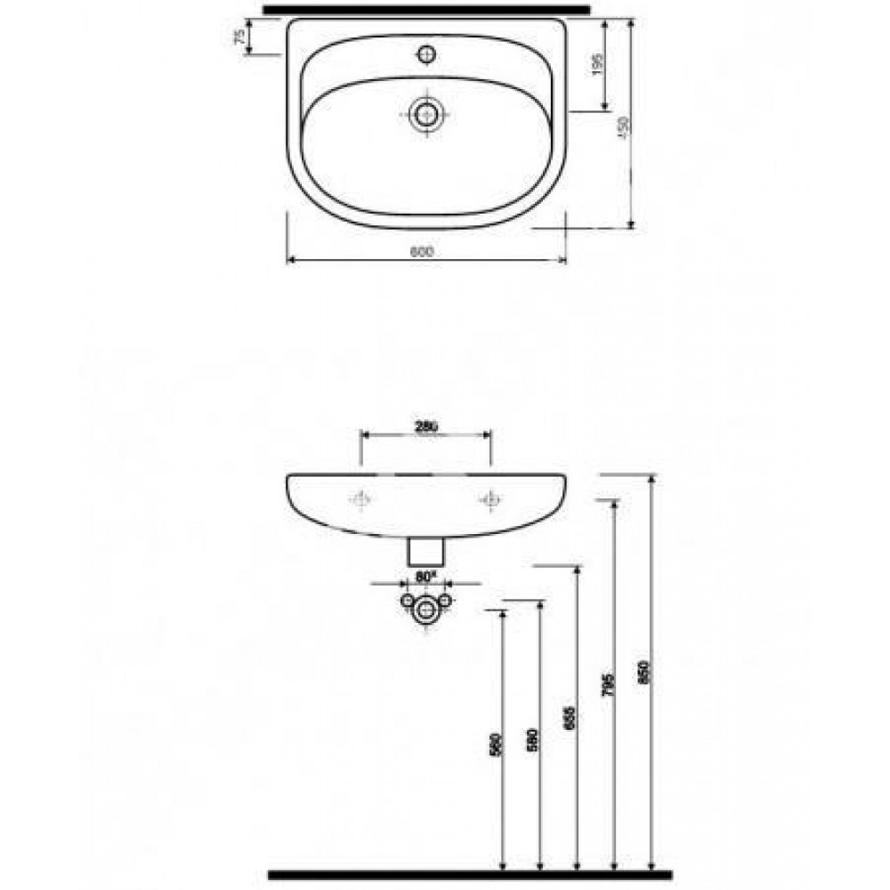 Раковина Kolo 021160 (031160) NOVA 60 см