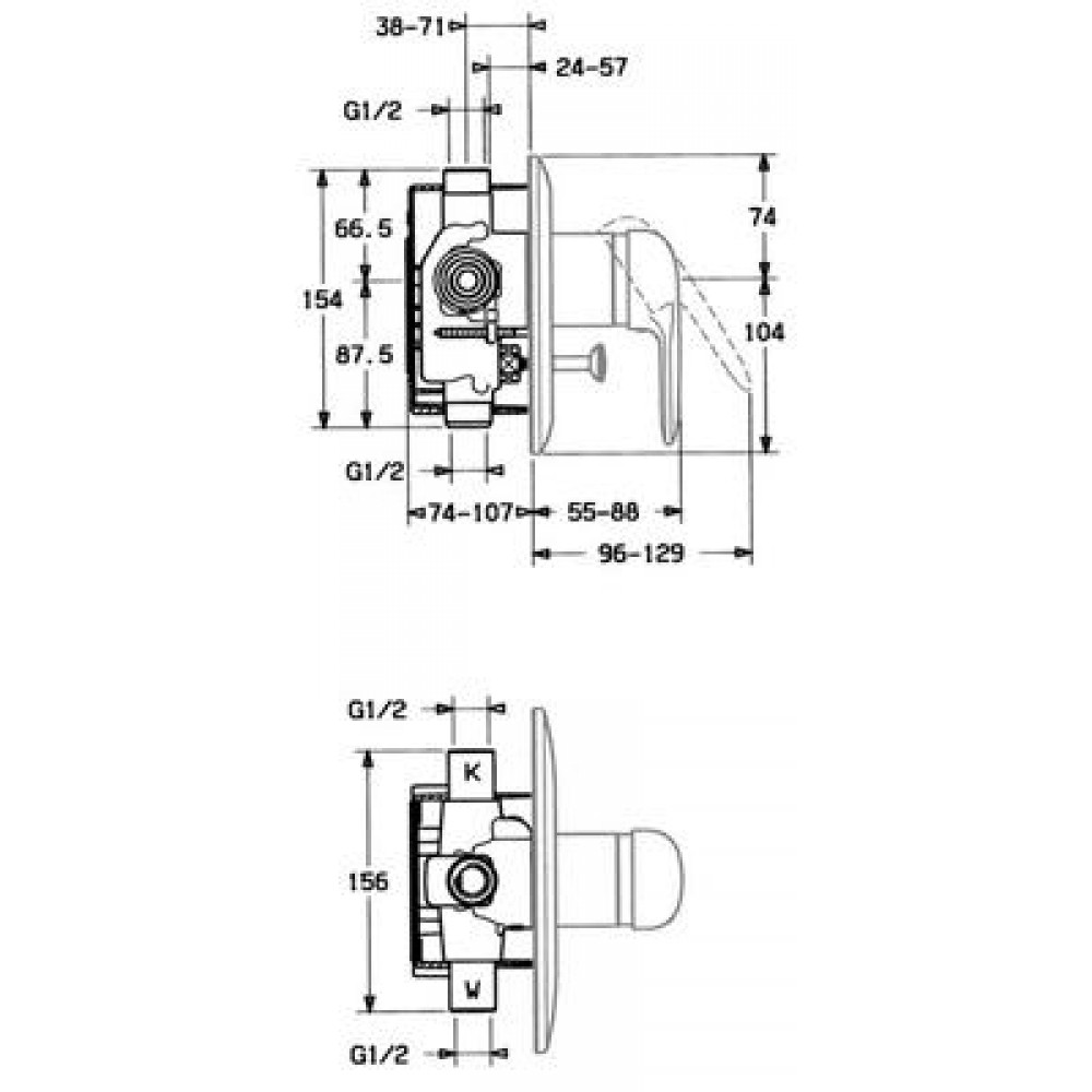 Смеситель Hansa 0200-0100 VARIO Прих.част.змішувача