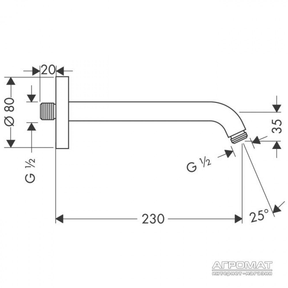 Держатель верхнего душа Hansgrohe 27412000