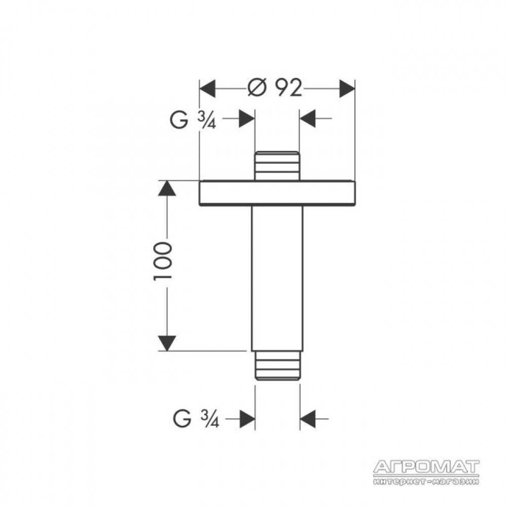 Держатель верхнего душа Hansgrohe 27418000