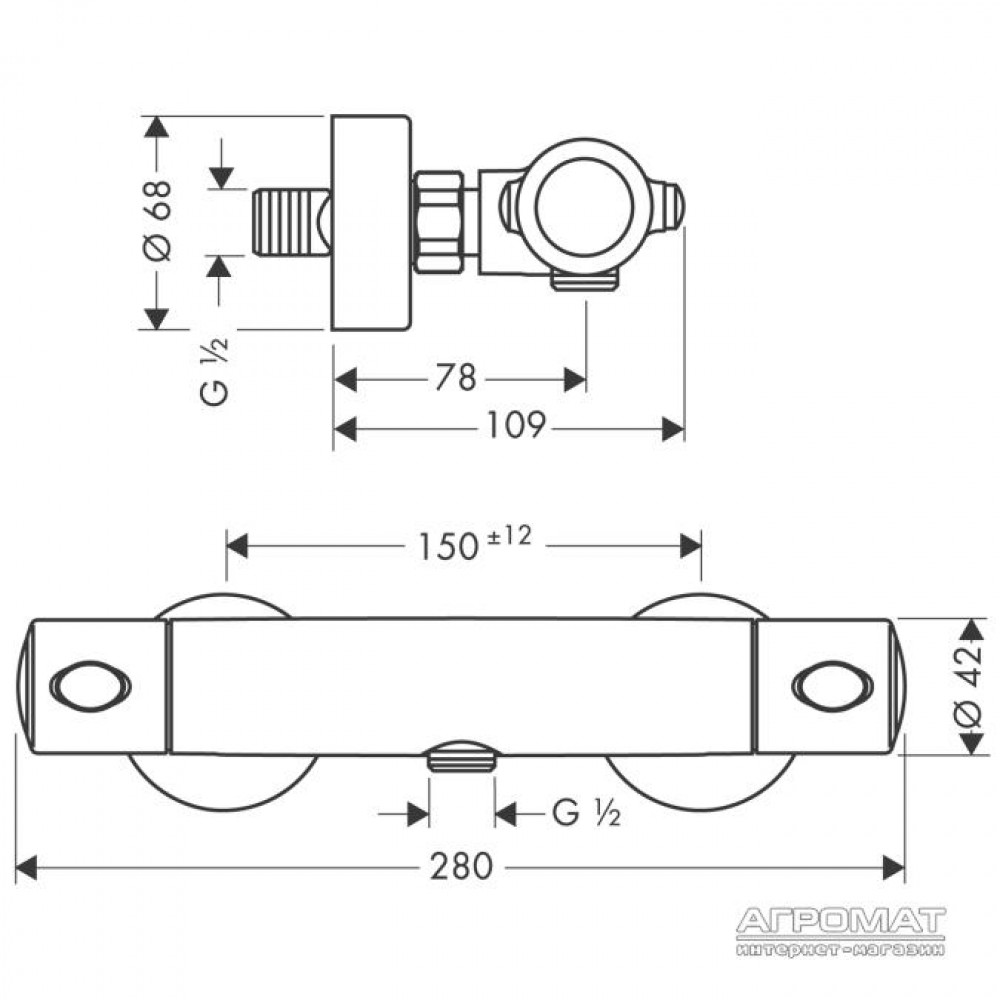 Смеситель для душа Hansgrohe Ecostat 13261000