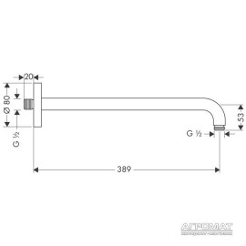 Держатель верхнего душа Hansgrohe 27413000