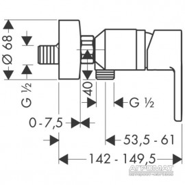 Смеситель для душа Hansgrohe Metropol 14661000