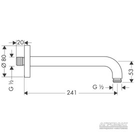 Держатель верхнего душа Hansgrohe 27409000
