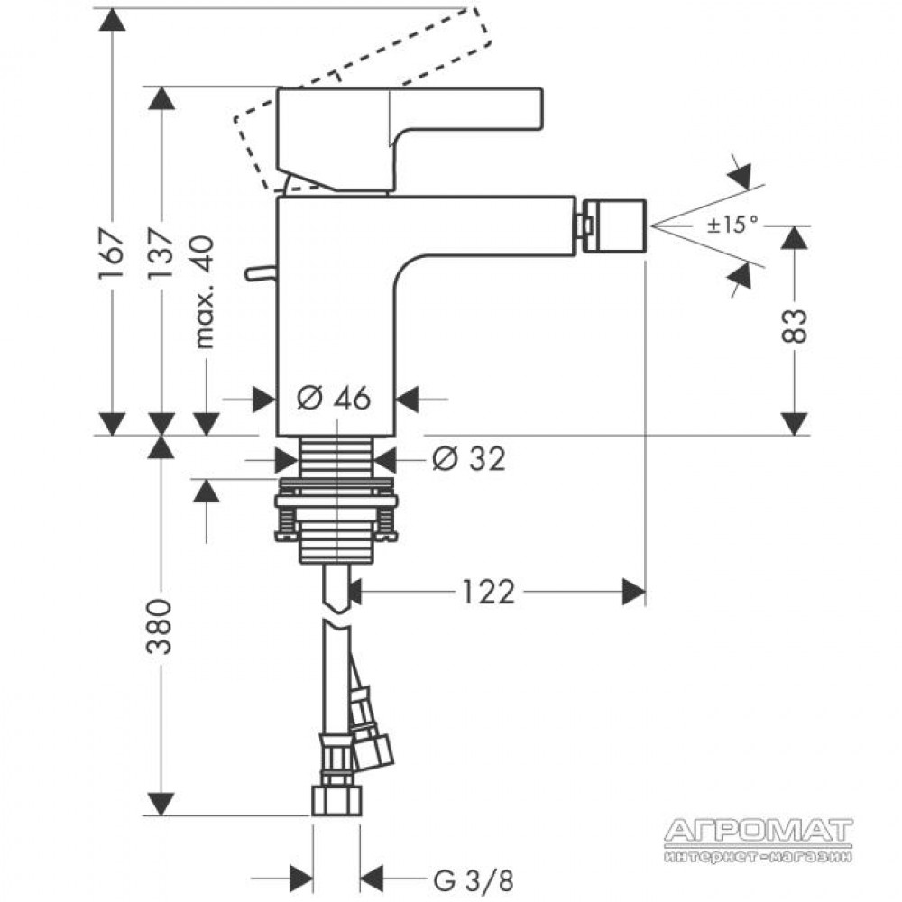 Смеситель для биде Hansgrohe Metris S 31261000