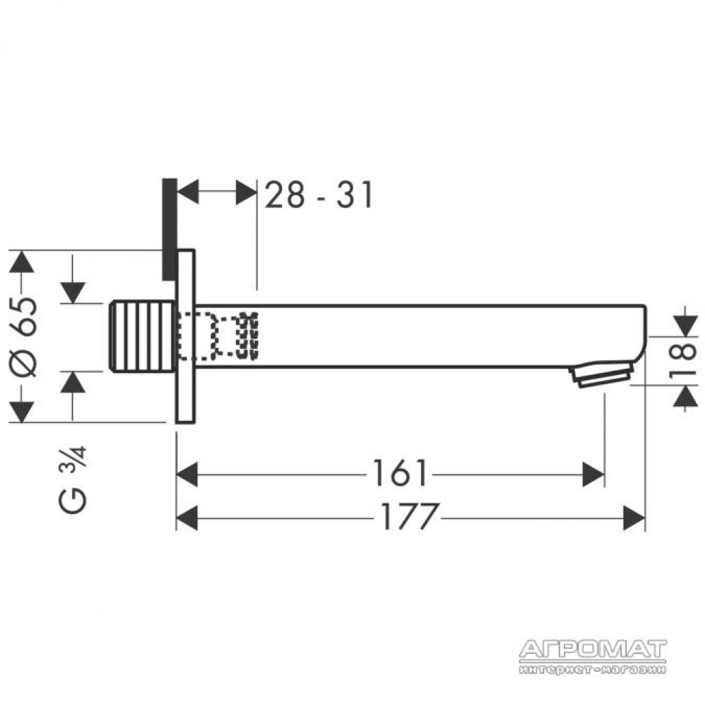 Наружная часть Hansgrohe Metropol 14420000