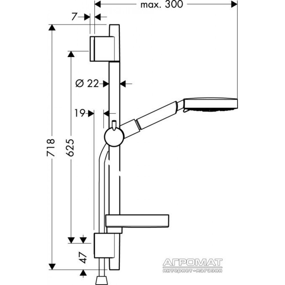Душевой комплект Hansgrohe Raindance S 27886000
