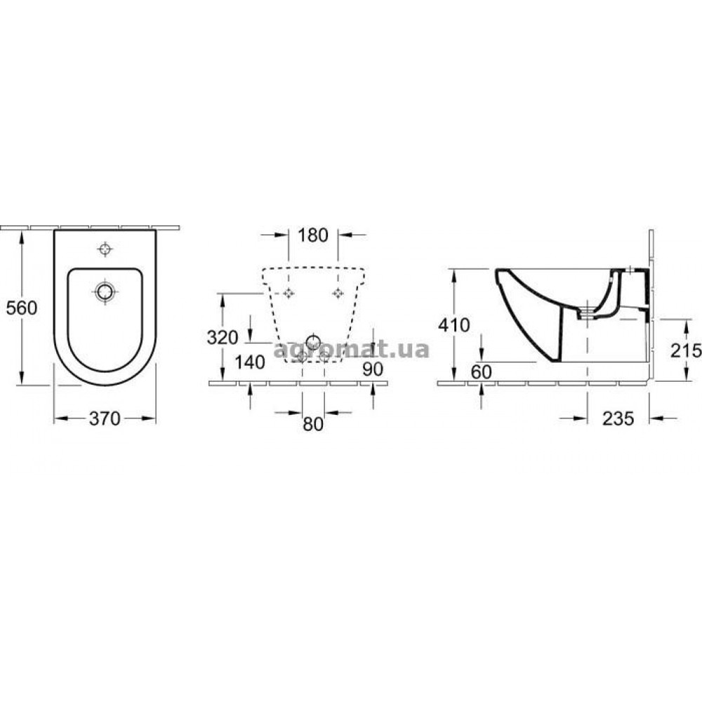 Villeroy&Boch 746600R1 Arriba Биде подвесное