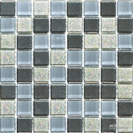 Мозаика Mozaico de LUX S-MOS MIX SILVER (FLESH GREY&SILVER)