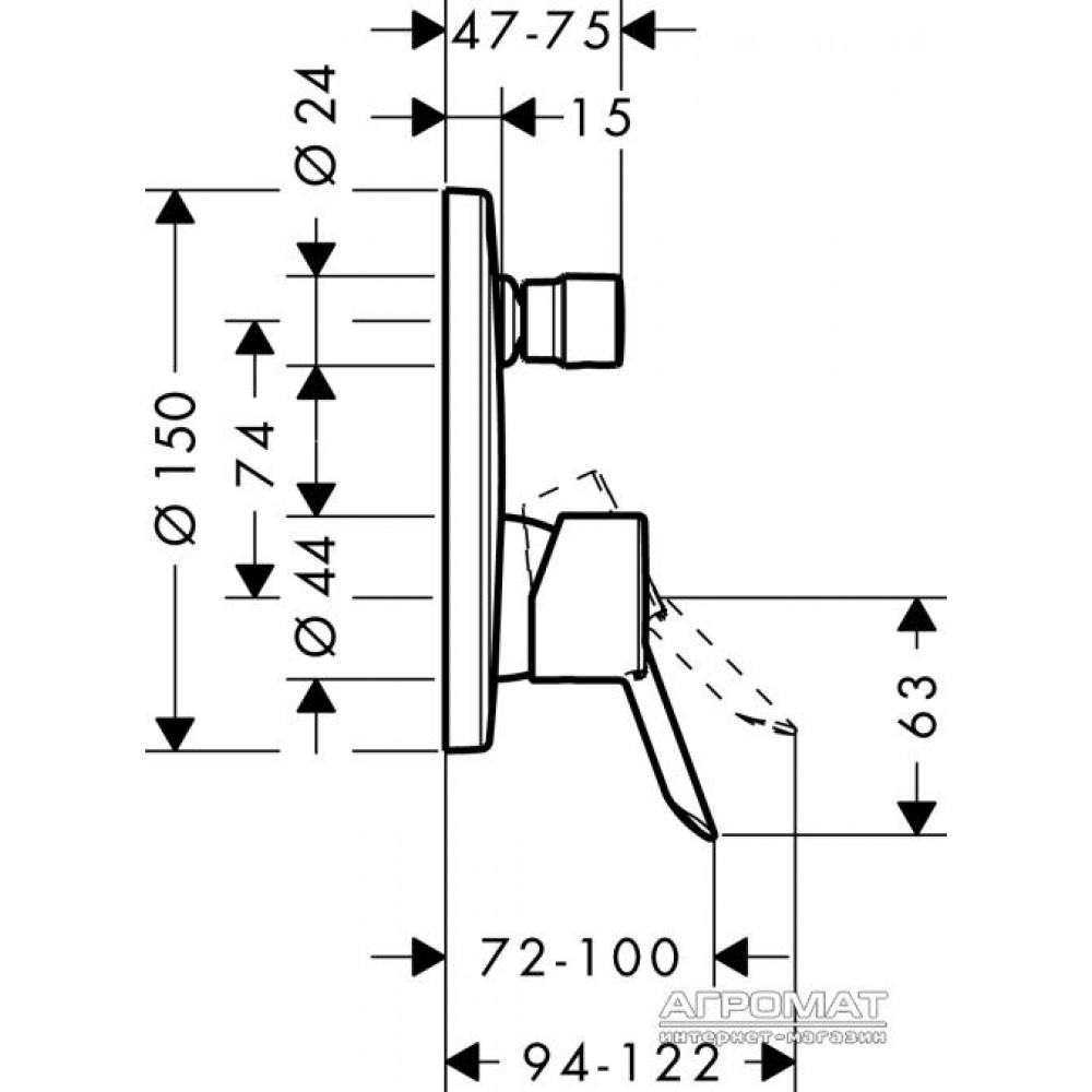 Наружная часть Hansgrohe Focus E 31743000