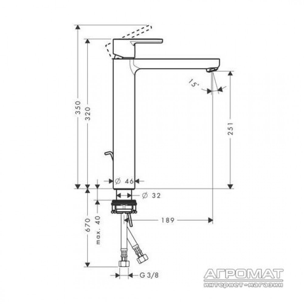 Смеситель для раковины Hansgrohe Metropol 14020000
