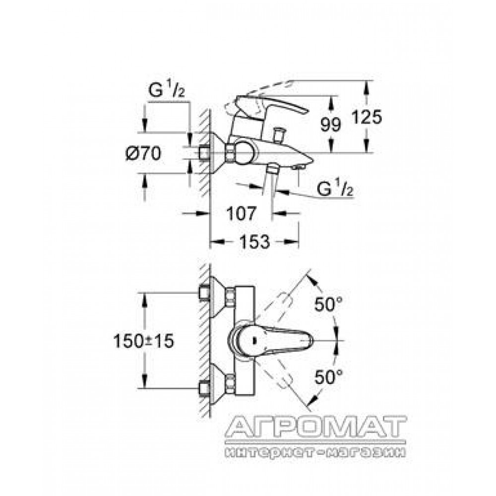 Смеситель для ванны Grohe Eurostyle 33591001