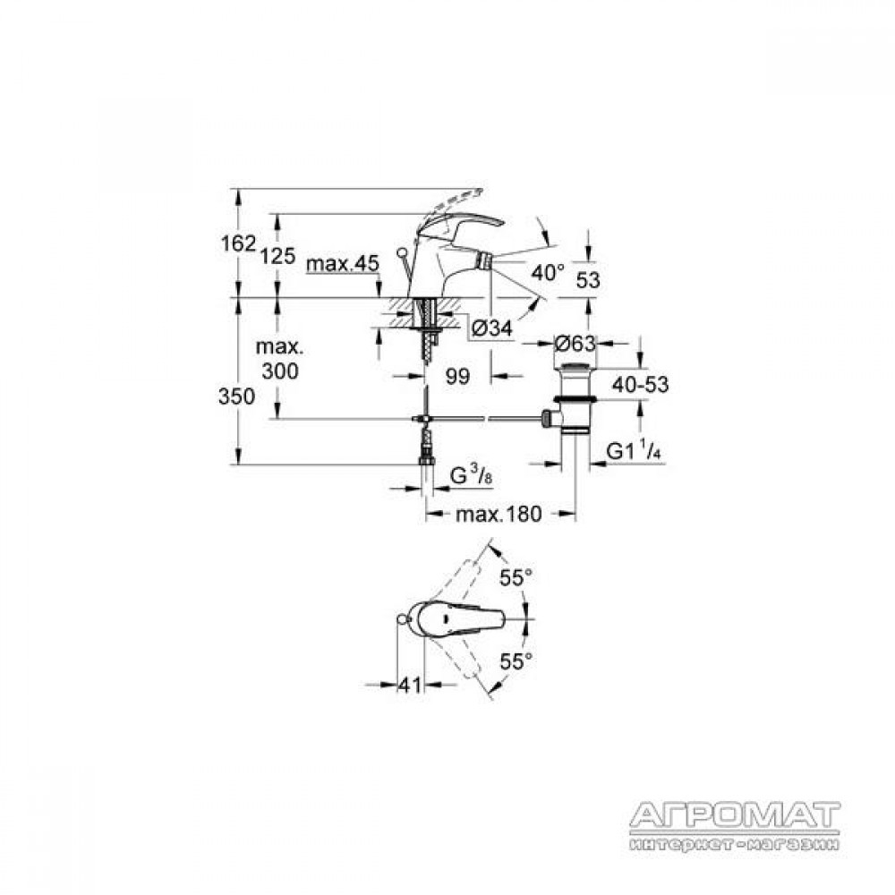 Смеситель для биде Grohe Eurosmart 32929001