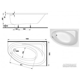 Акриловая ванна Kolo Spring XWA3060 160х100 правая