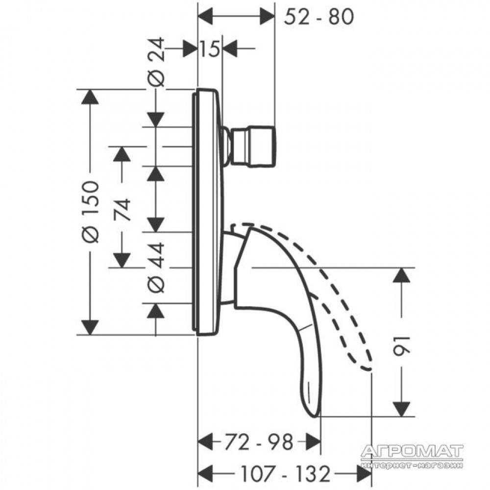 Наружная часть Hansgrohe Focus E 31744000