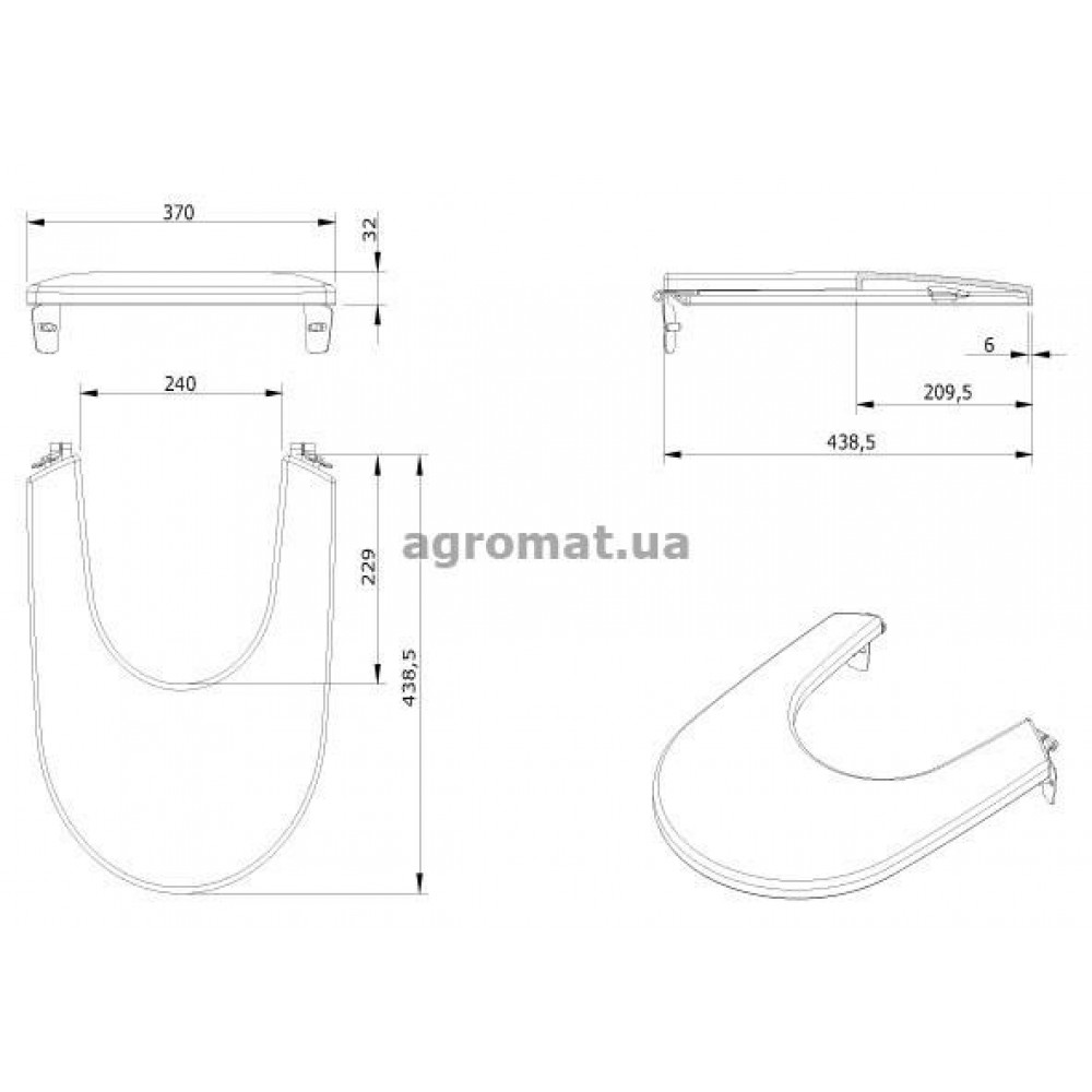 Крышка для унитаза Sanindusa 21341 NEW DAY Кришка д/біде, біл.