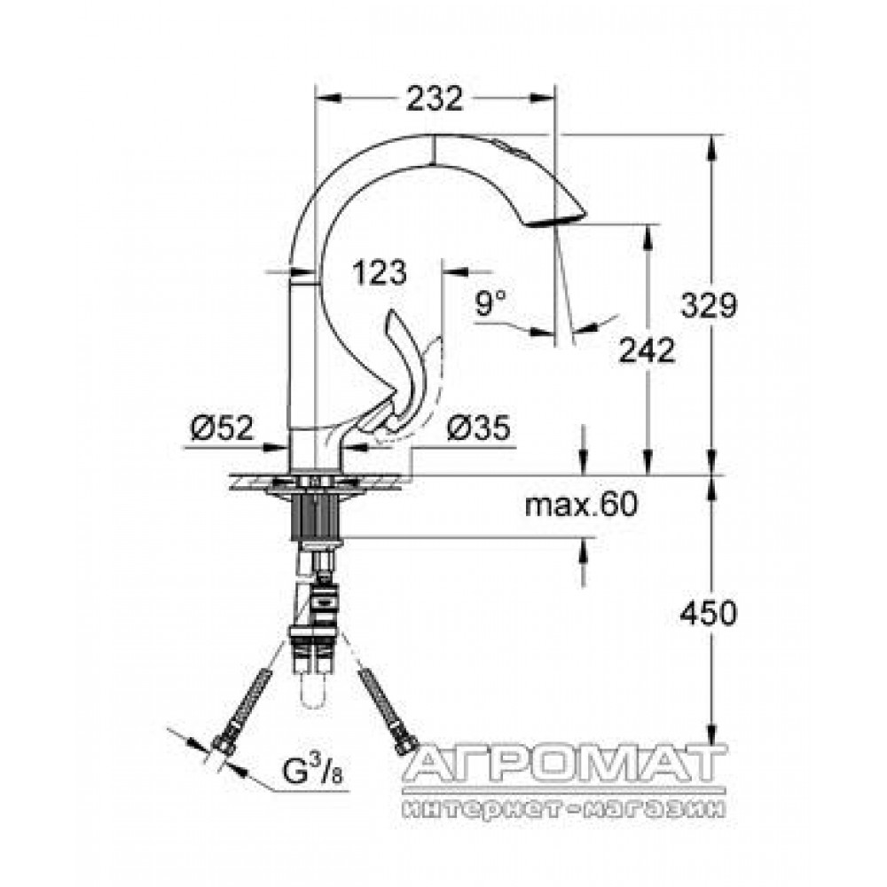 Смеситель для кухни Grohe K4 33782