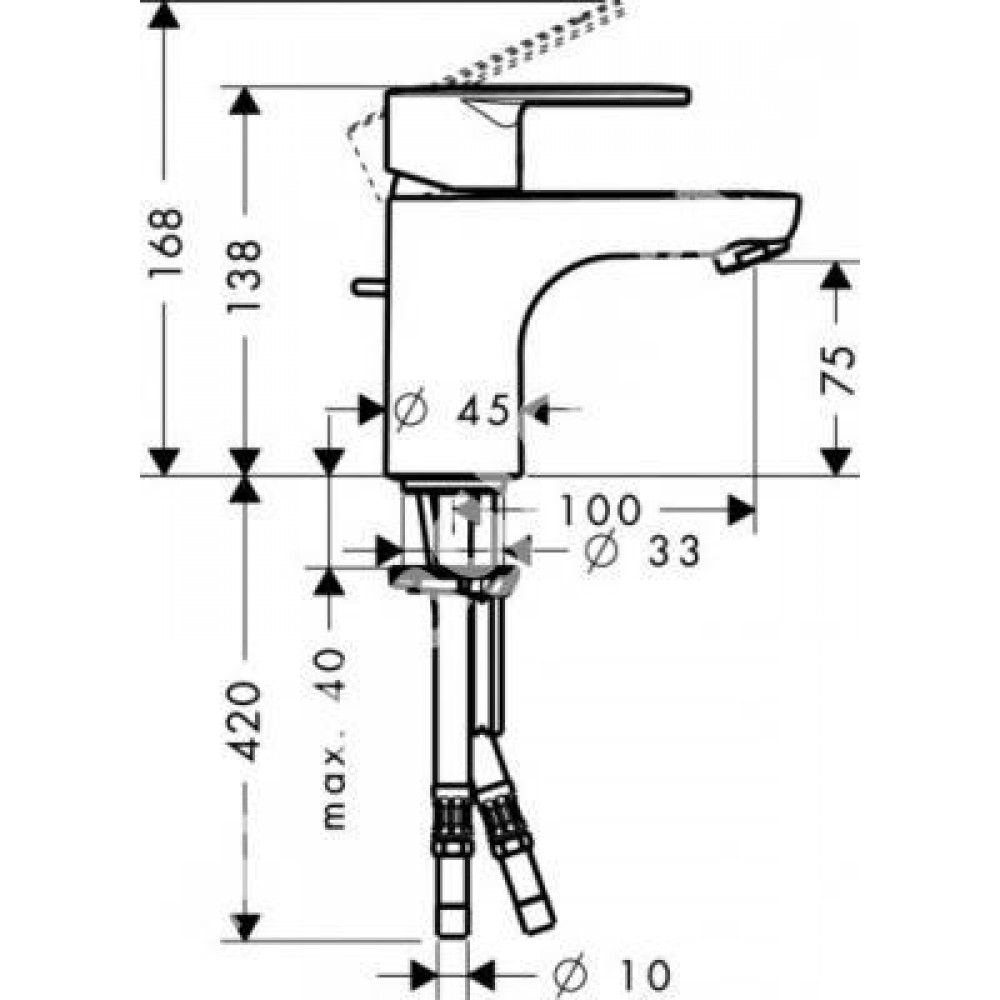 Смеситель Hansgrohe Talis Е2 31613000 Talis E2 Смес. д/раков.