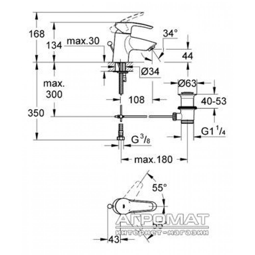 Смеситель для раковины Grohe Eurostyle 33552001