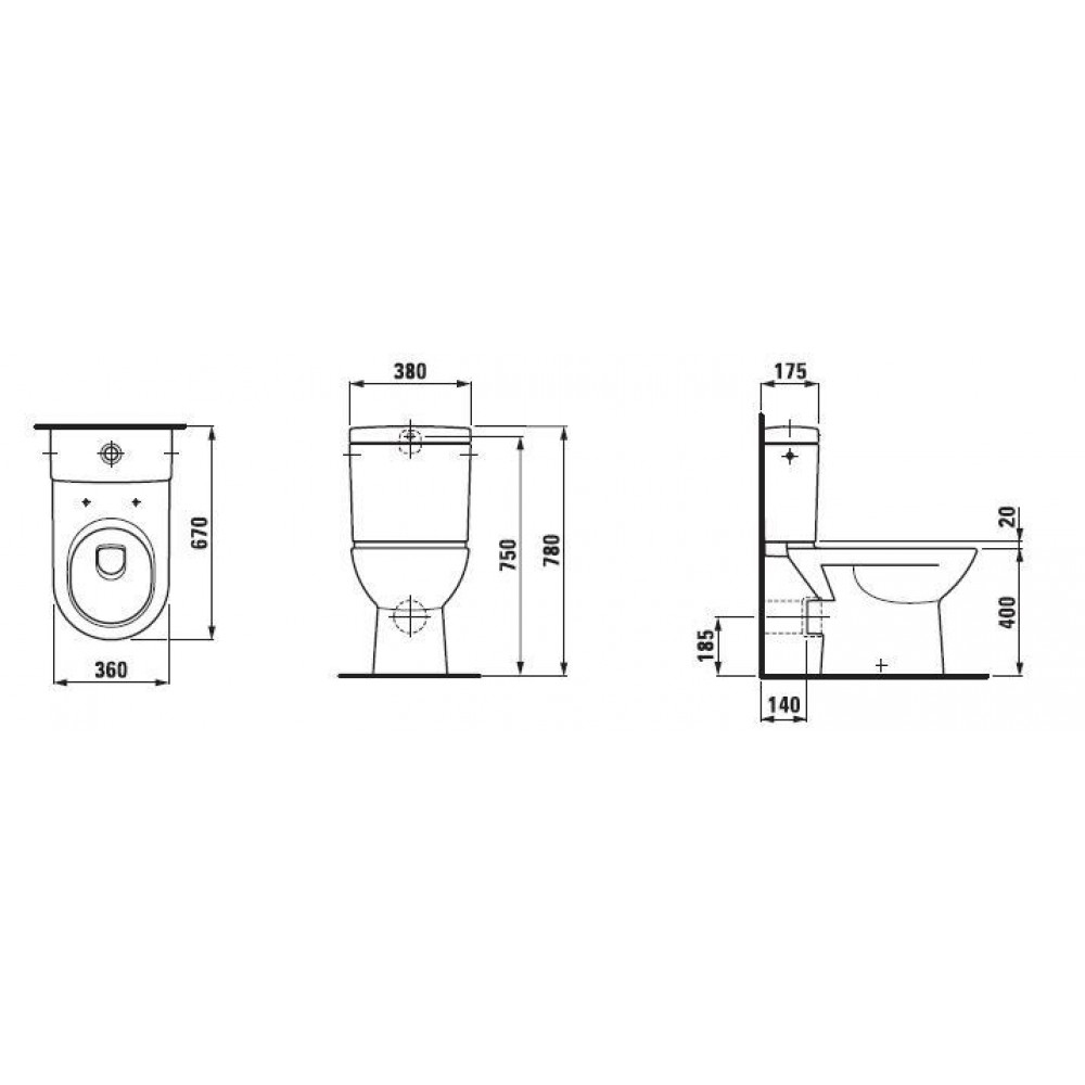 Laufen 24956 200 000 PRO Унитаз с покр.WG