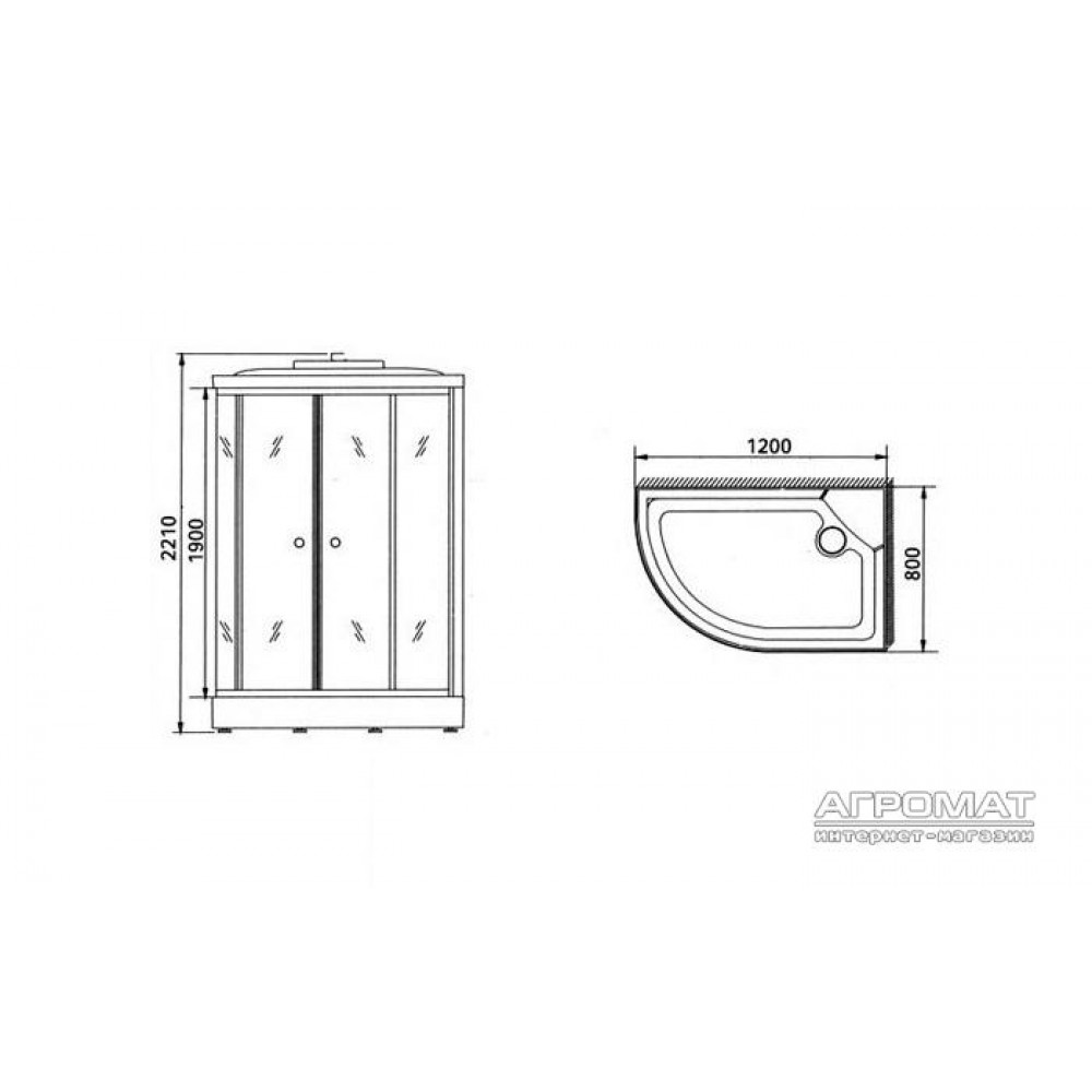 Паровой бокс Appollo GUCI-851 Silver Grey правая