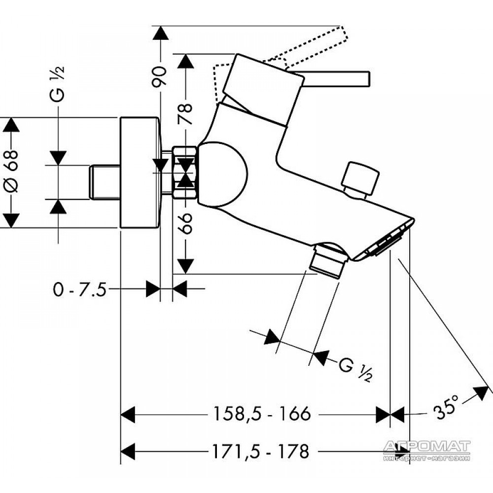 Смеситель для ванны Hansgrohe Talis S2 32440000