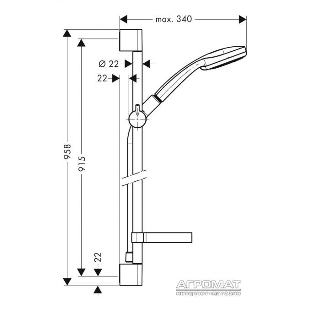 Душевой комплект Hansgrohe Croma 27774000