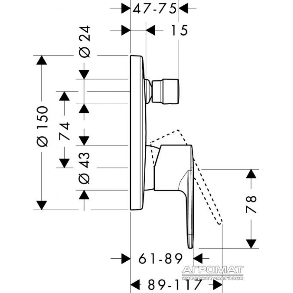 Наружная часть Hansgrohe Talis Е2 31645000