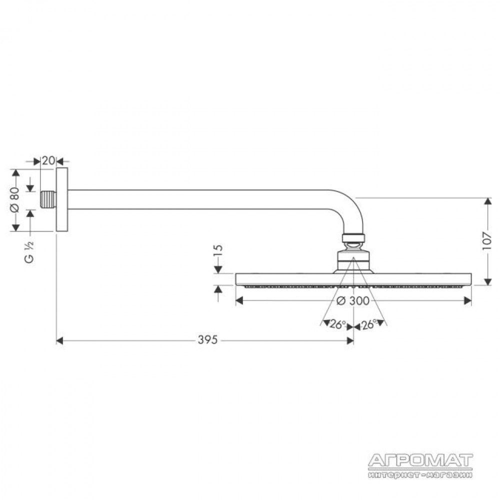 Верхний душ Hansgrohe Raindance S 27493000