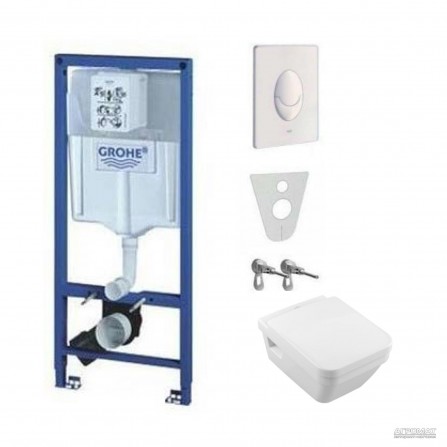 Villeroy&Boch Унитаз подвесной Architectura и инсталяция Grohe Rapid SL