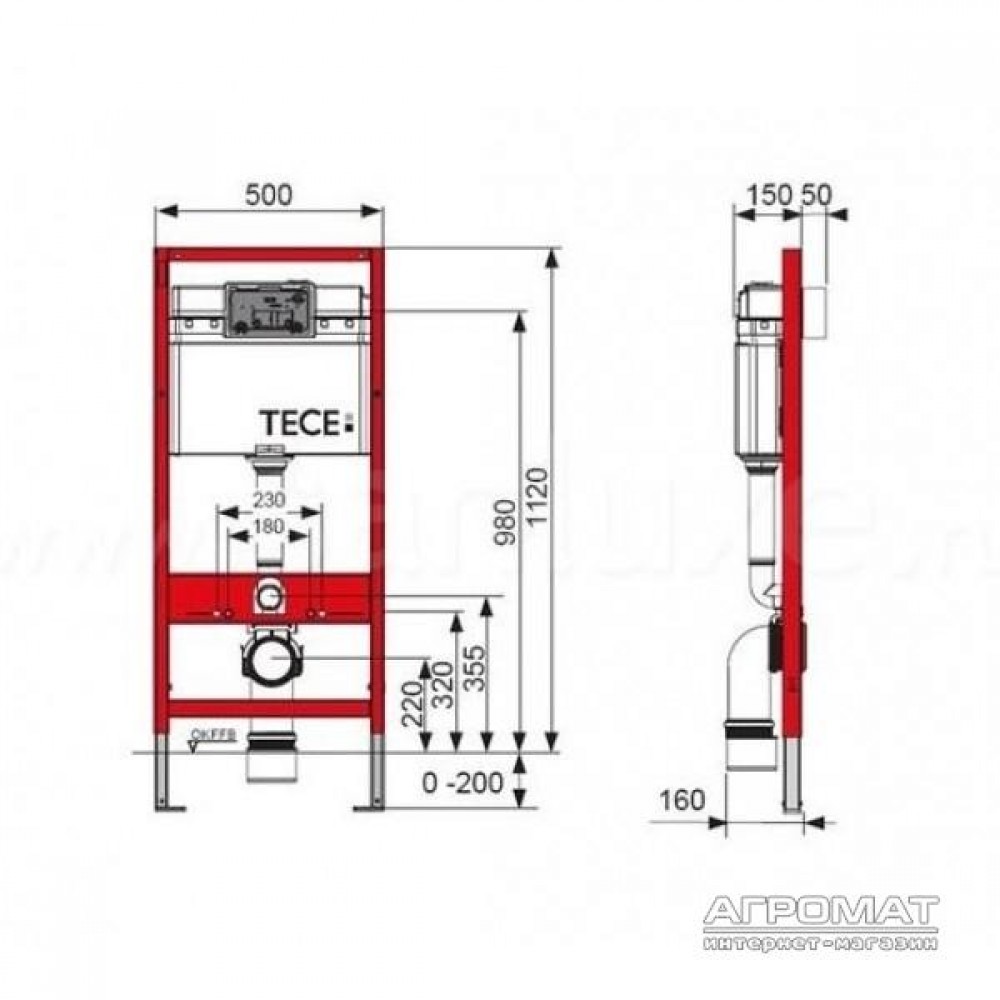 Унитаз подвесной Villeroy&Boch Architectura и инсталяция TECEbase kit