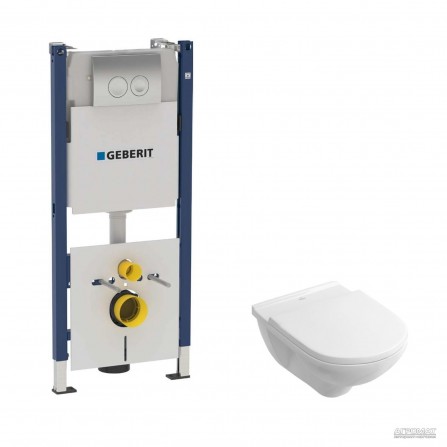 Унитаз подвесной Villeroy&Boch O.Novo и инсталяция Geberit Duofix