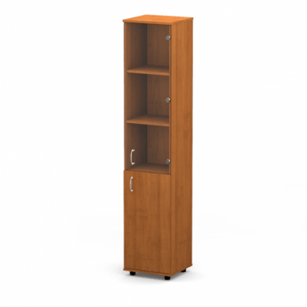 Офисный стеллаж со стеклом MOffice Eco (яблоня) 517 (35х34,7х182,5) стекло обычное