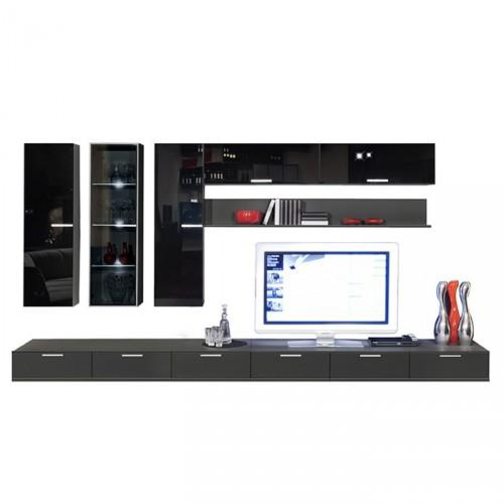 Шкаф навесной Arte-M Game (black/glass black) 349 195
