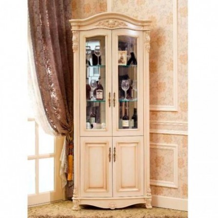 Витрина Furniture Design Furniture Classic (слоновая кость) 801 угловая