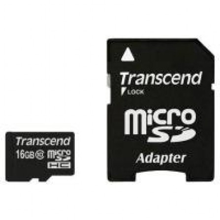 Карта памяти Transcend microSDHC 16 GB Class 10 (+ адаптер SD)
