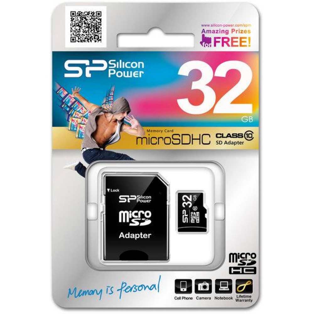 Карта памяти Silicon Power microSDHC 32 GB card Class 10 (+ adapter)