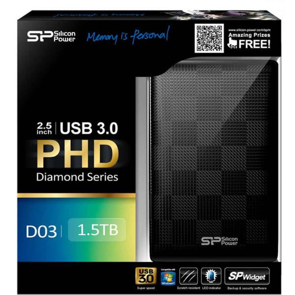 Накопитель Silicon Power Diamond D03 500 GB USB 3.0 Black