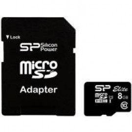 Карта памяти Silicon Power microSDHC 8 GB Class 10 UHS-I Elite (+ адаптер)