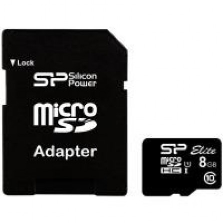 Карта памяти Silicon Power microSDHC 8 GB Class 10 UHS-I Elite (+ адаптер)