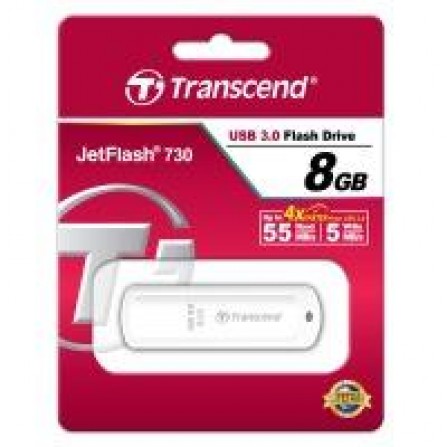 Flash Drive Transcend JetFlash 730 8 GB USB 3.0 White