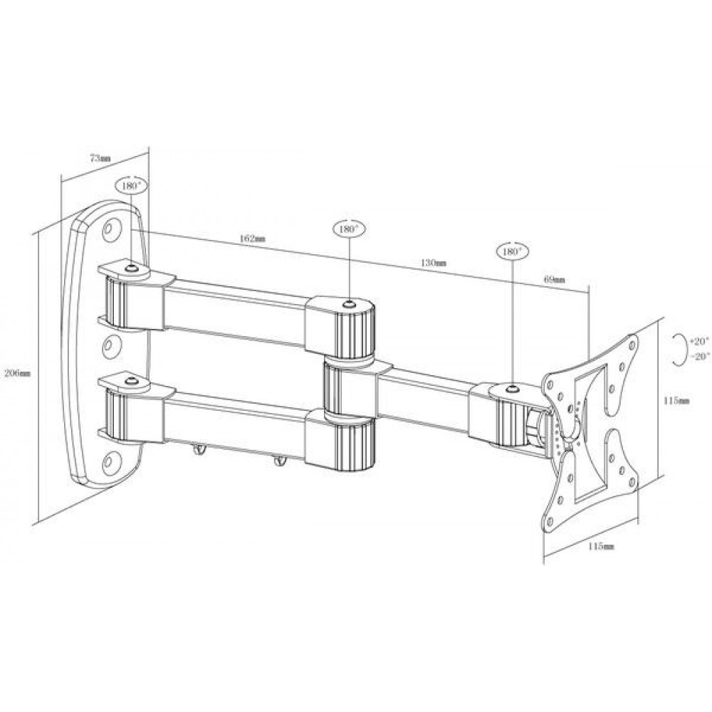 Кронштейн настенный X-Digital STEEL SA145 Black