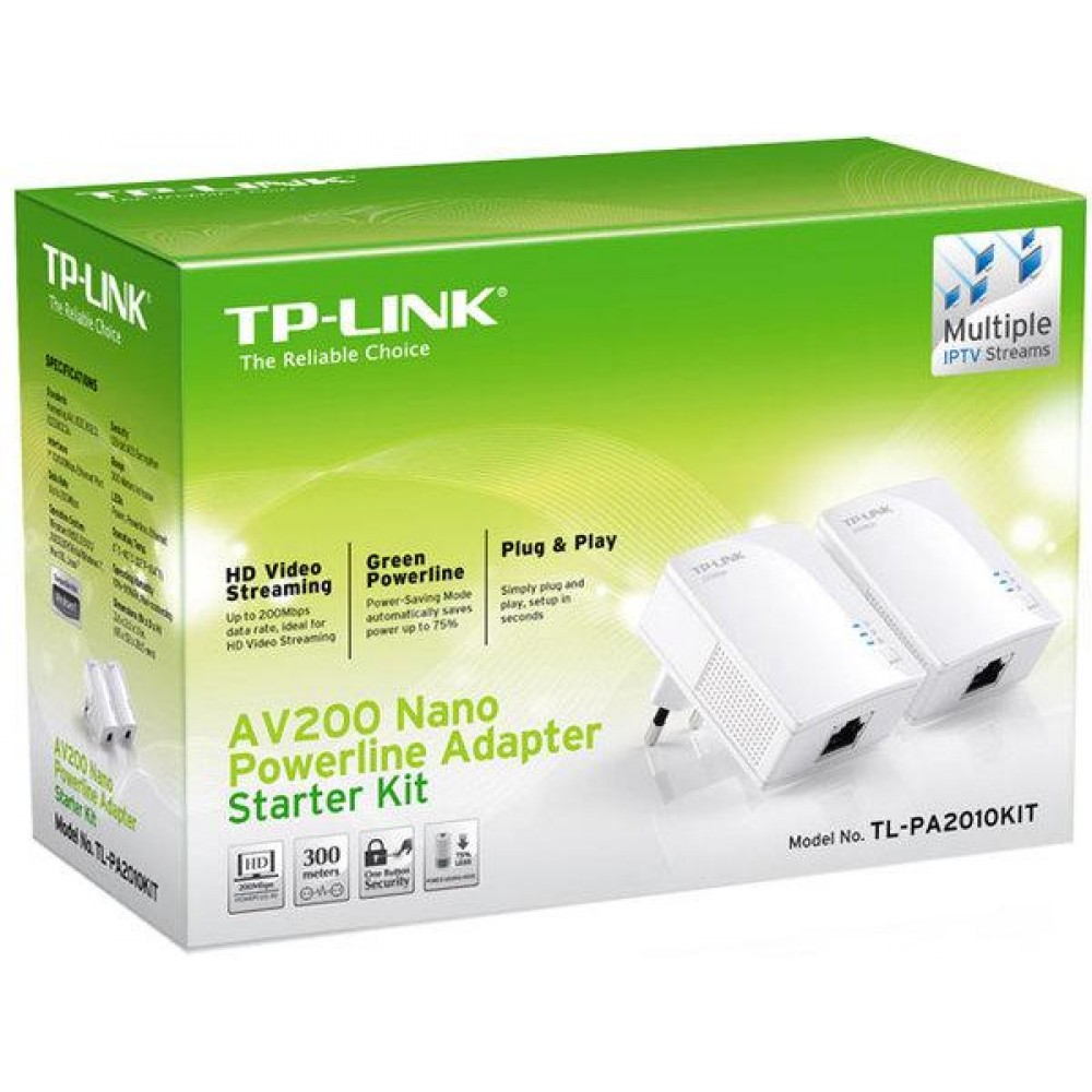 Устройство Powerline TP-Link TL-PA2010 Starter Kit (с розеткой)