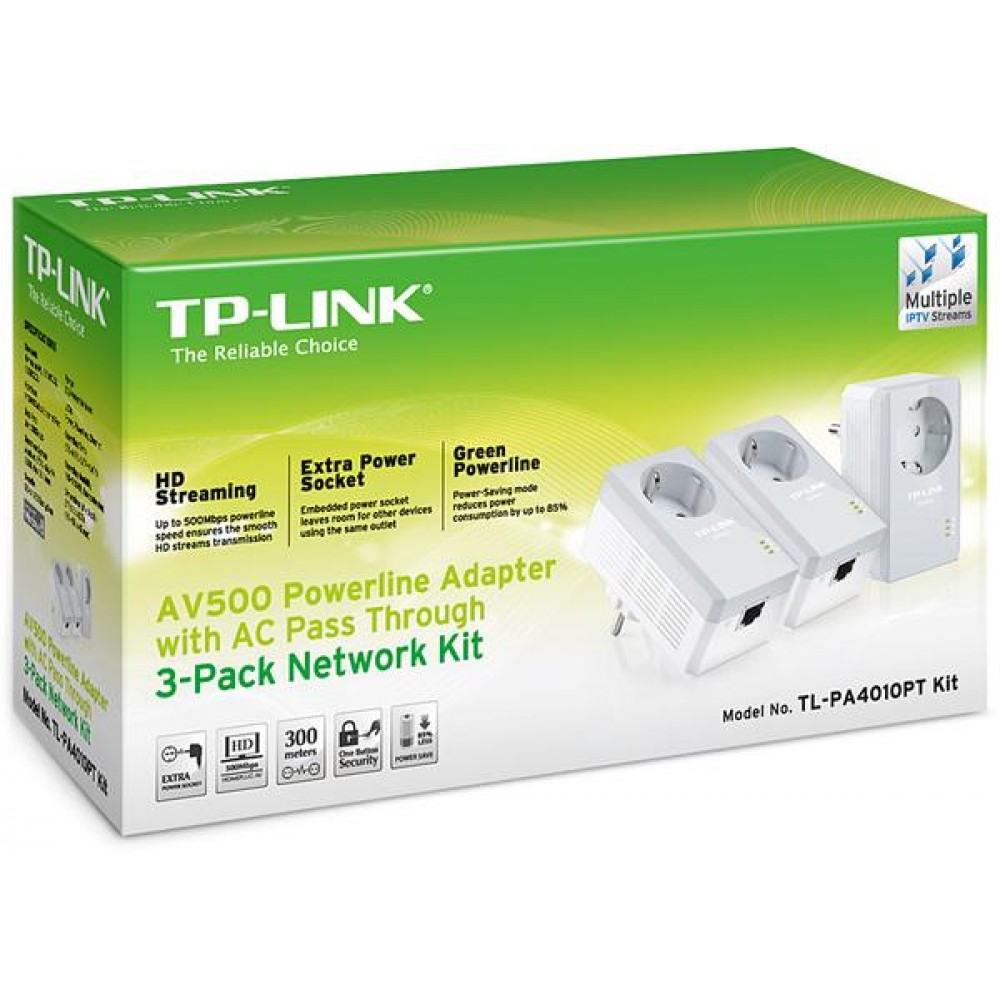 Устройство Powerline TP-Link TL-PA4010PTKIT AV500 (с розеткой)