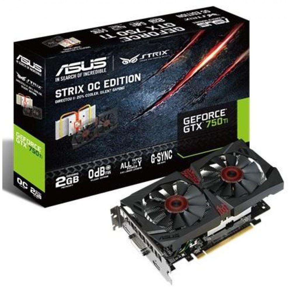Видеокарта Asus 2Gb DDR5 128Bit STRIX-GTX750TI-OC-2GD5 PCI-E